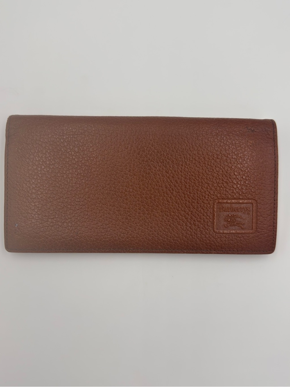 Burberrys Vintage Kisslock Brown Embossed Leather Logo Panel Nova Check Interior - Picture 2 of 12